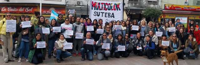 Docentes de la Multicolor en la jornada del 15/7 